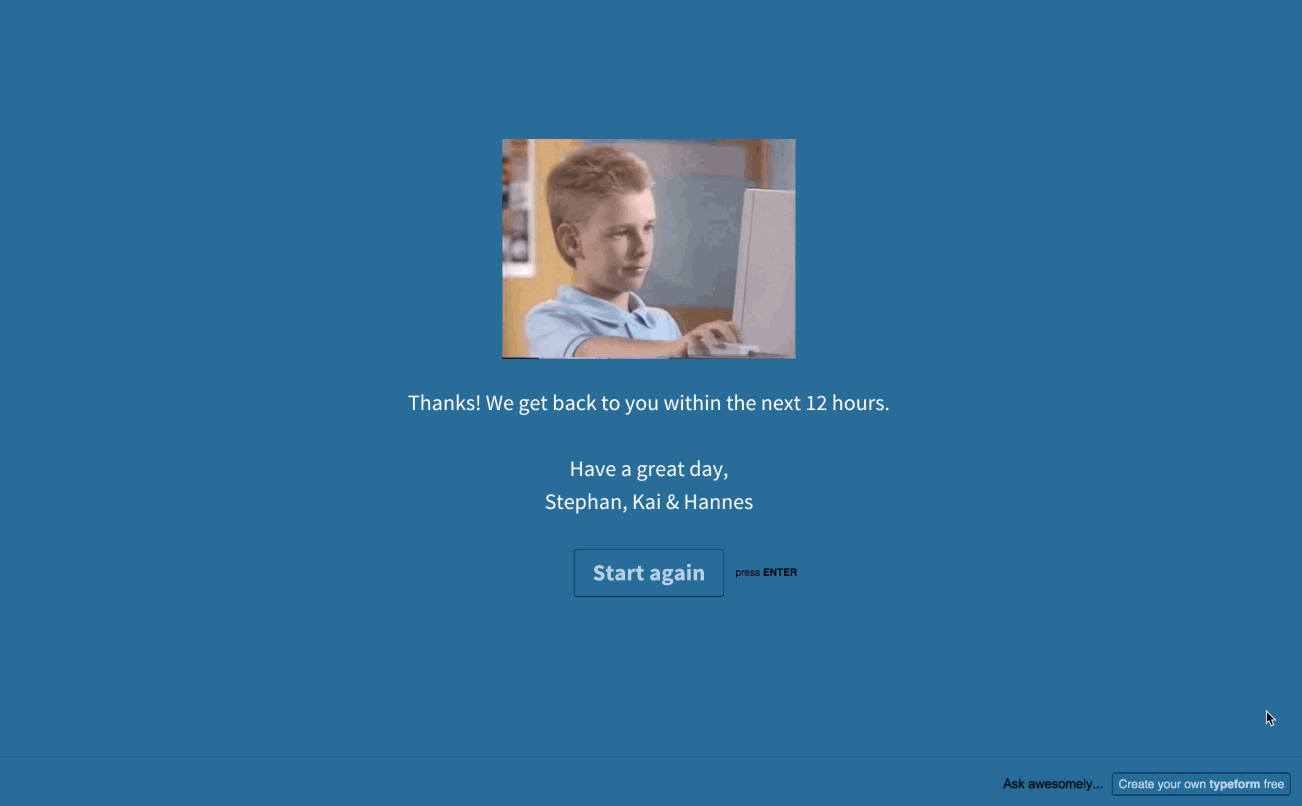 Typeform user onboarding from viral loop