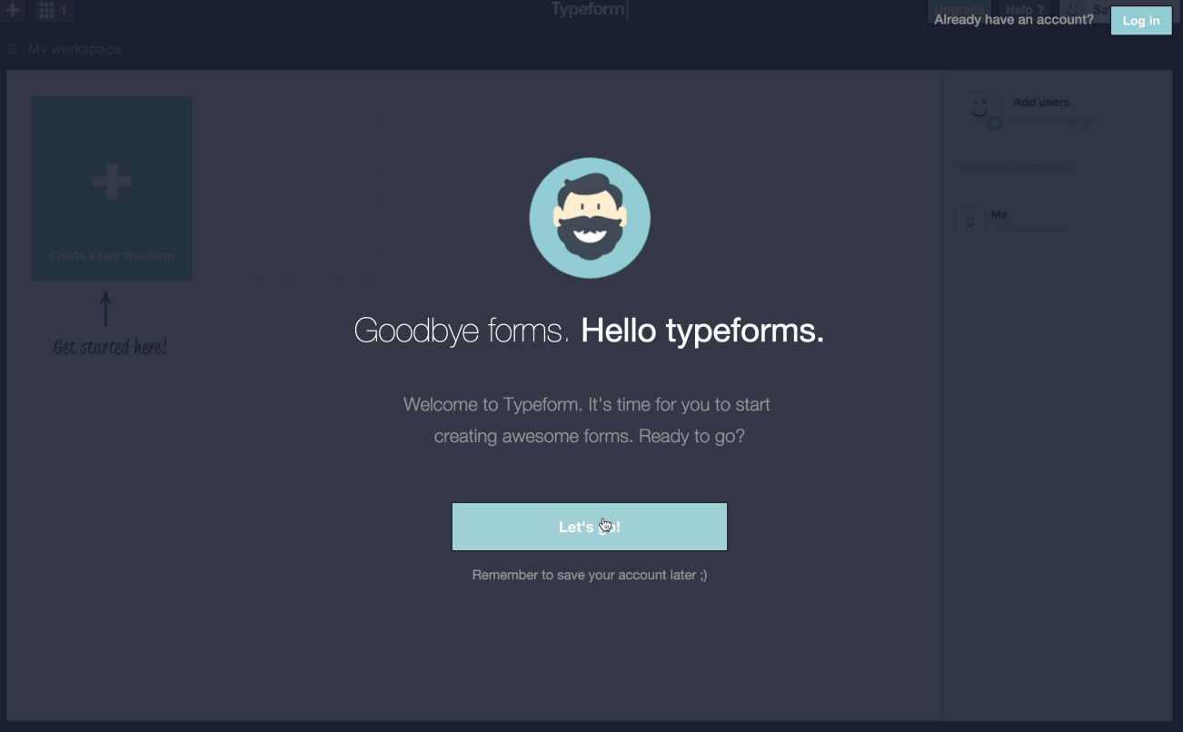 Automagical save account CTA