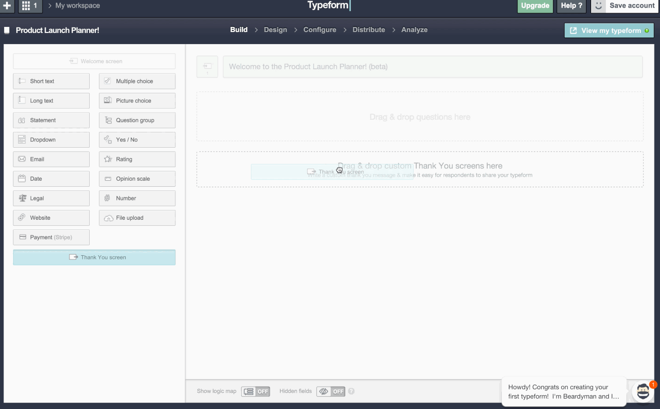 Typeform thank you paywall user onboarding