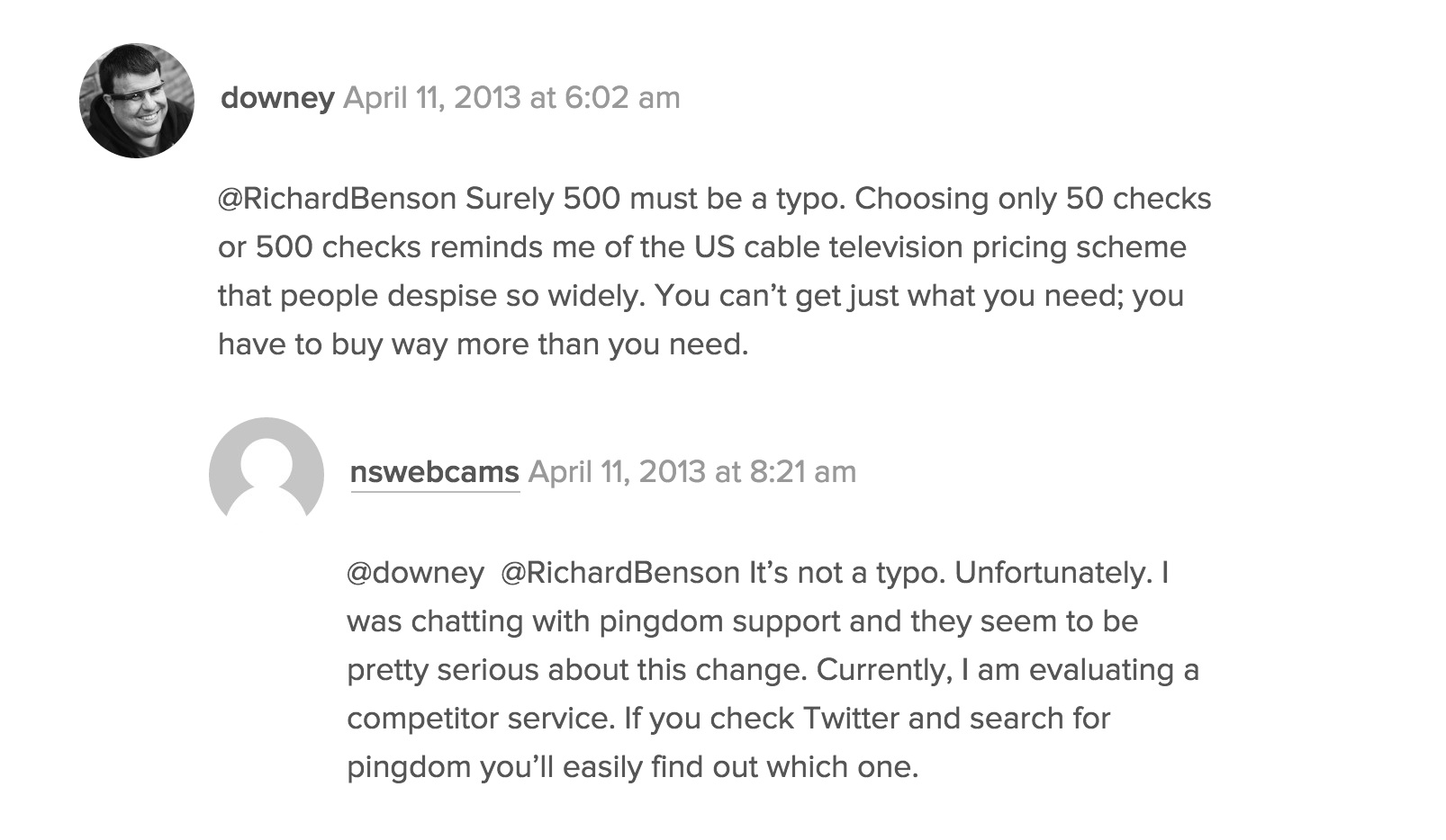 Pricing communication blunder