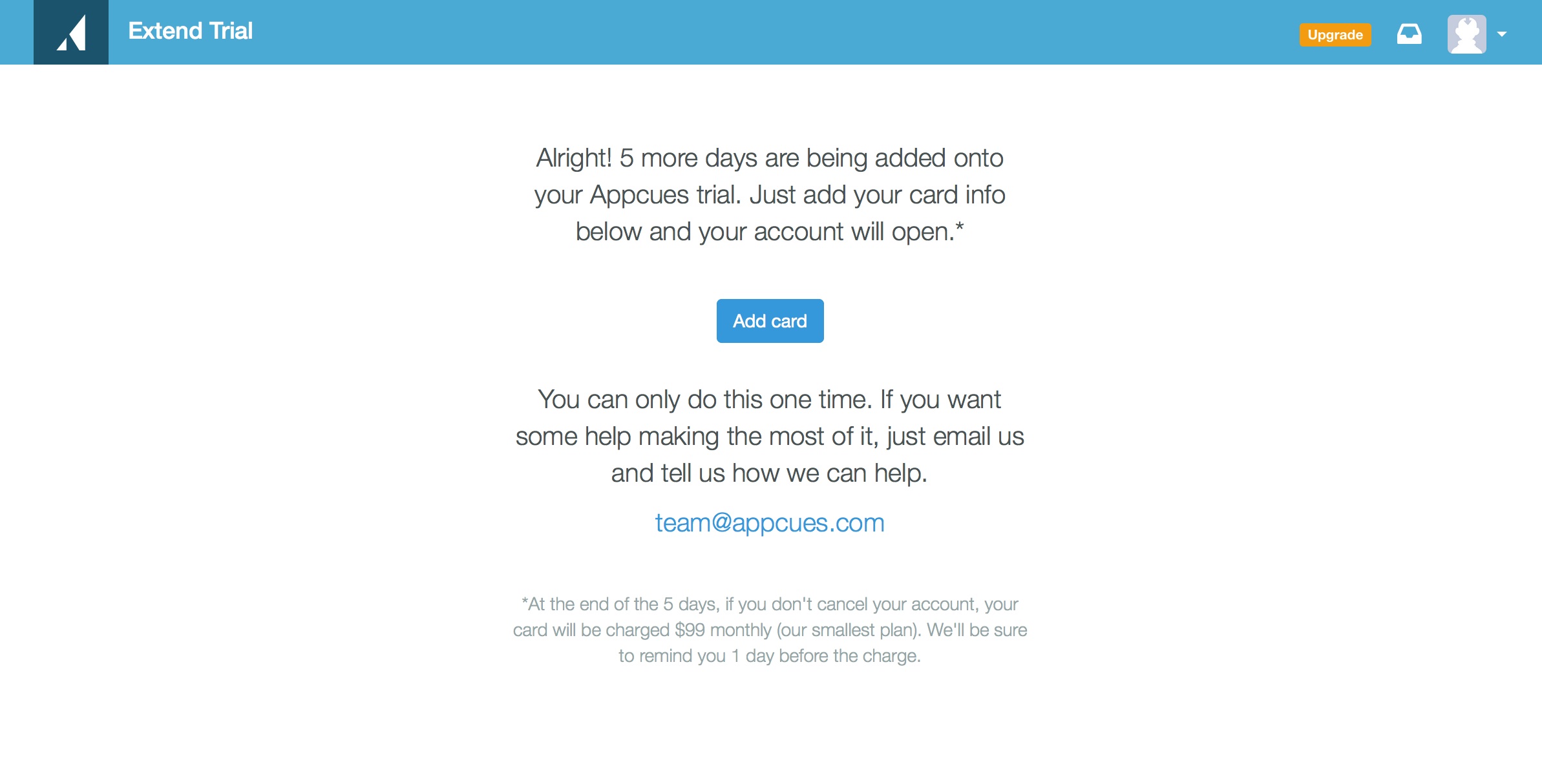 Trial extension request page