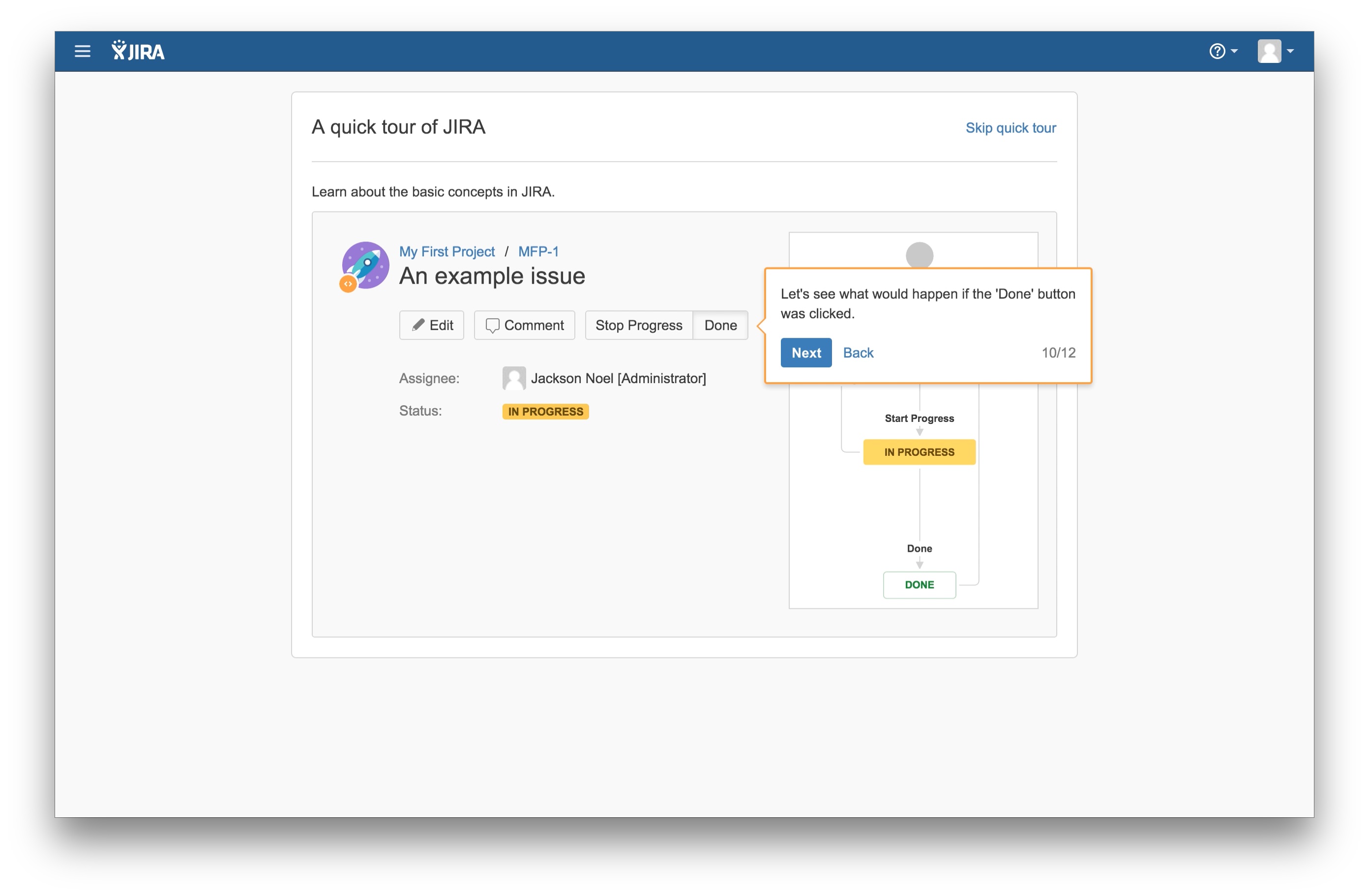 JIRA user onboarding tooltip 10