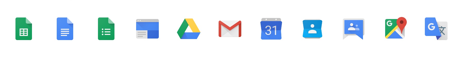 Icons of Google Apps