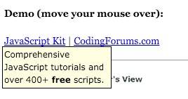 Fixed Tooltip Script