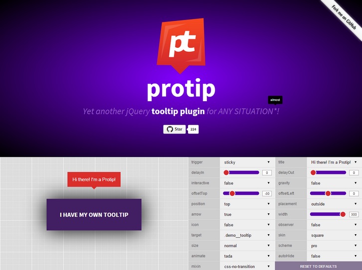 Protio - jQuery Tooltip Plugin