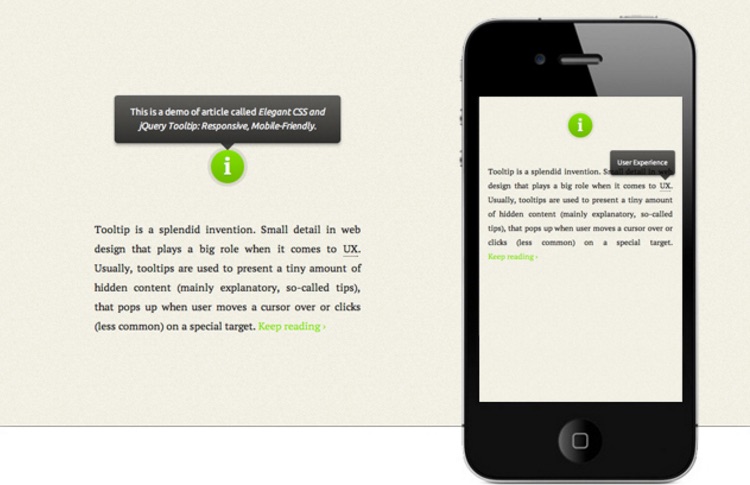 Responsive Mobile Friendly Tooltip