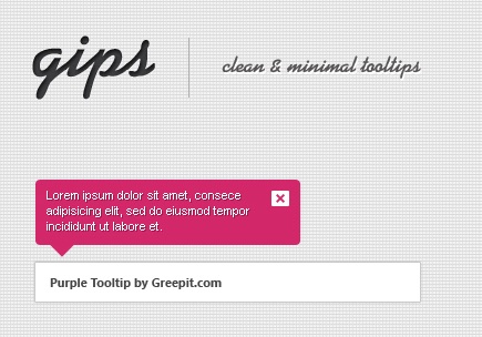 Gips clean and minimal tooltips
