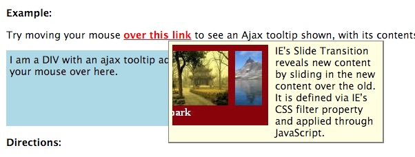 Ajax tooltip