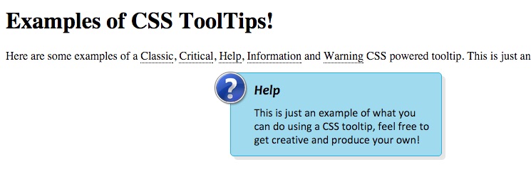 CSS-only tooltips