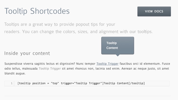 Tooltip Shortcodes