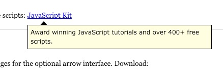 Rich HTML balloon tooltip
