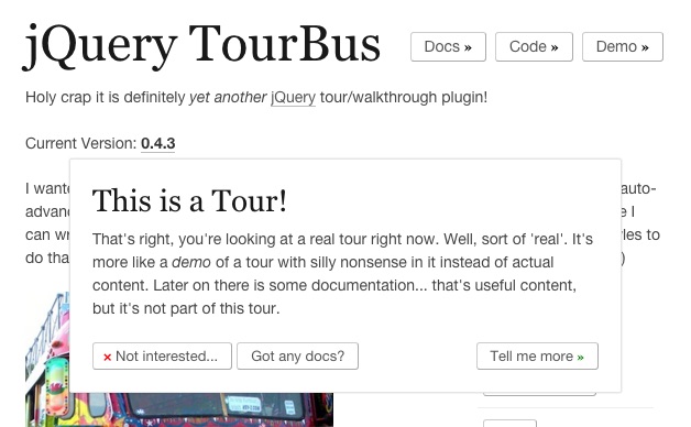 jQuery TourBus