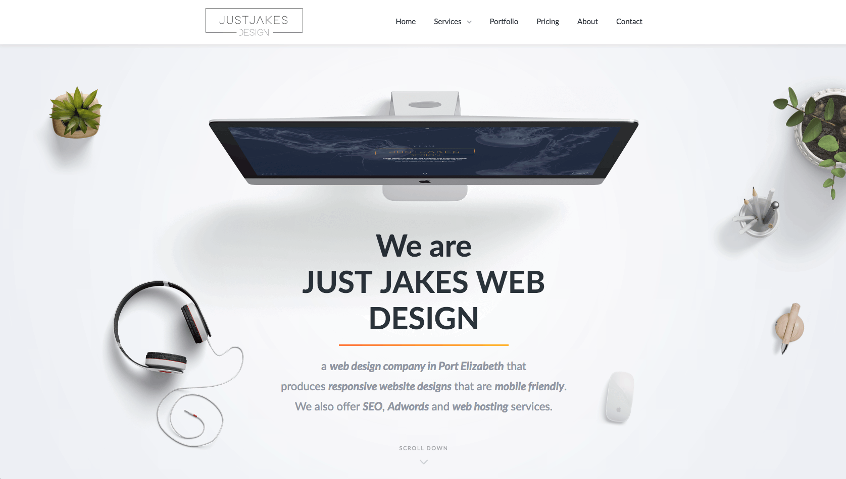 Just Jakes Web Design Home page screenshot