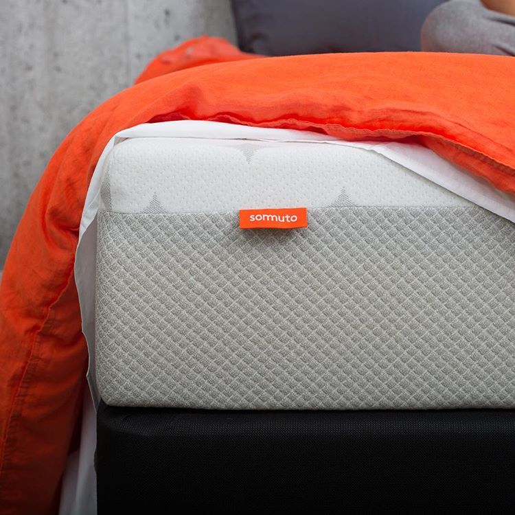 Close up of the Sommuto mattresses Tempright stretchy knit fabric cover