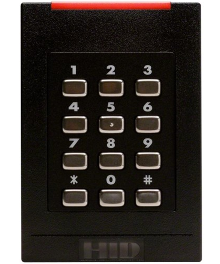 ></div><figcaption>HID pin prox readers</figcaption></figure><p></p><p>HID provides combined PIN and prox readers meaning those devices can read proximity cards as well as PIN codes. According to the manufacturer, the HID Global's iClass SE platform supports a full range of legacy, current and future technologies - in other words, has all the vulnerabilties built in. </p><p><em><strong>Kisi's opinion</strong>: If you don't have to use PIN codes, stick with secure proximity cards.</em></p><p></p><h3>Time & Attendance PIN pads </h3><figure data-rt-type=