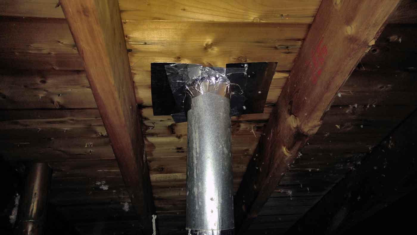 Fixed dryer vent line