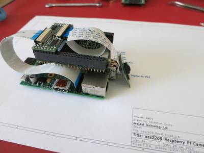 Raspberry Pi with aes220 High-Speed USB FPGA board and Pi camera