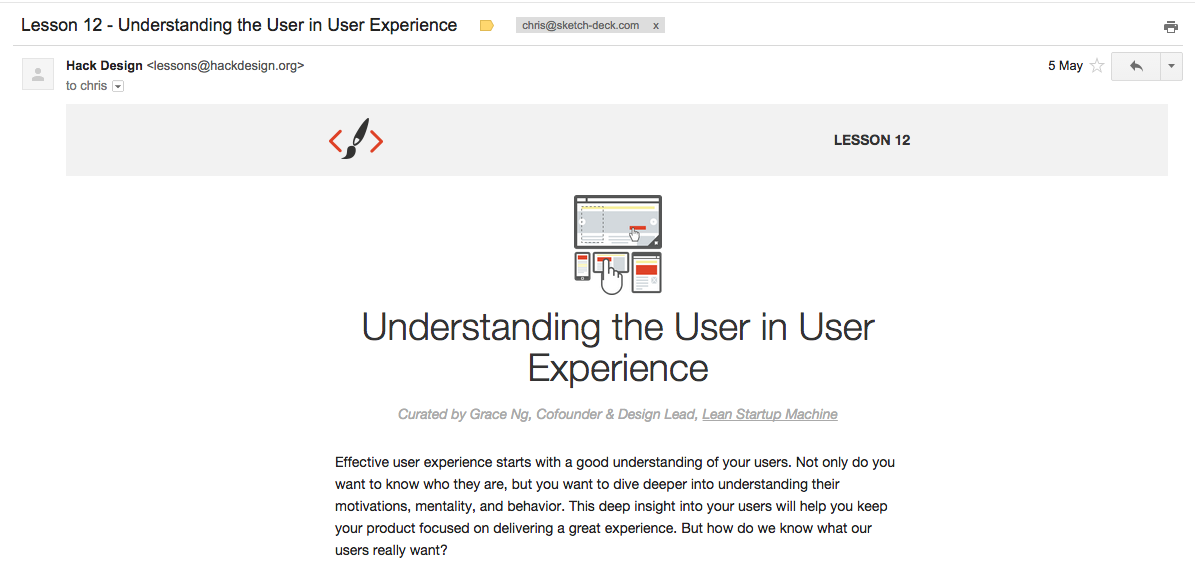 Hack design email