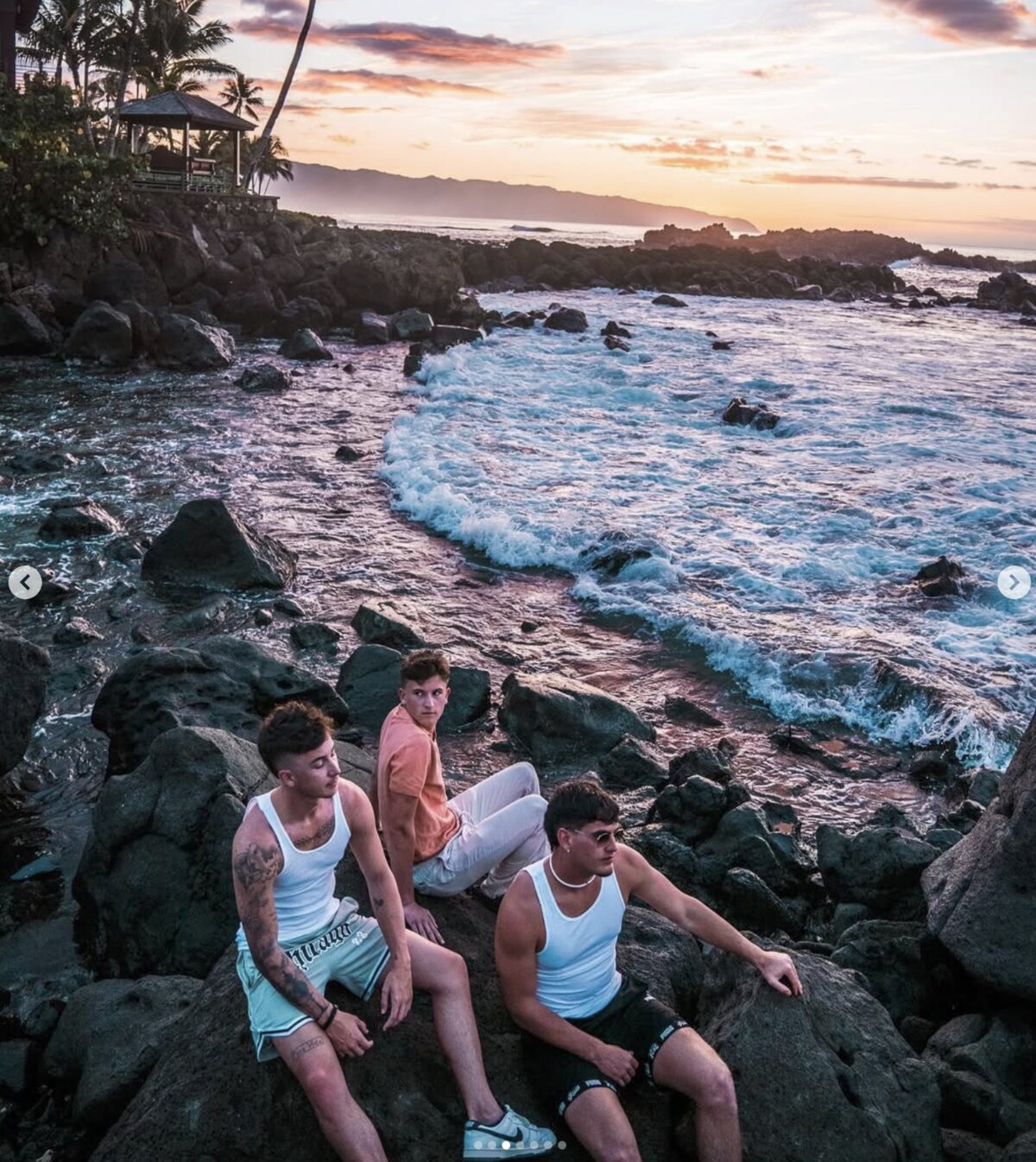 Sunset over the Hawaii coastline on a Valor rewards trip